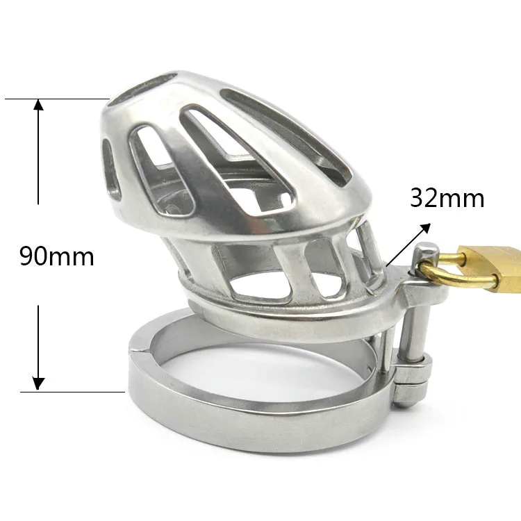 Male Chastity Device Hypoallergenic Stainless Steel Cock Cage Penis Ring Adult Game Sex Toy