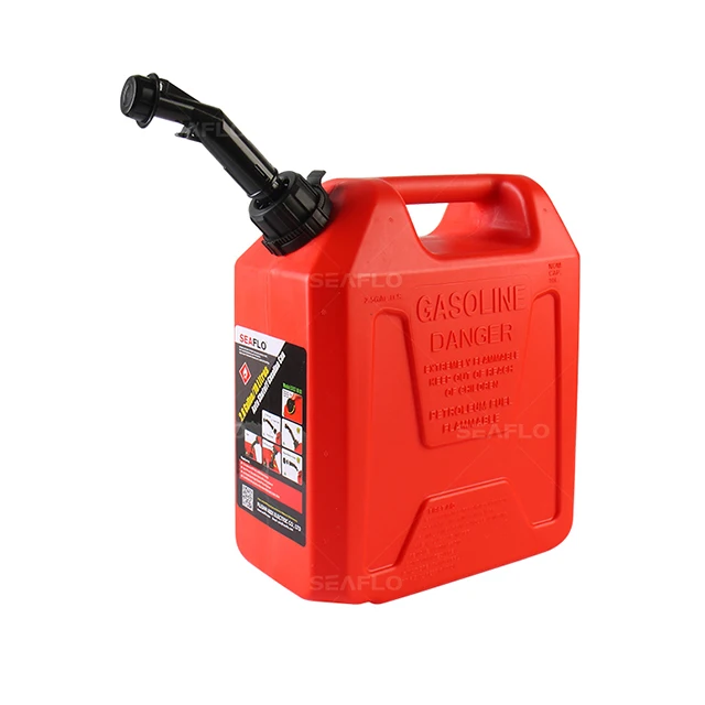 SEA FLO 20 Litre Fuel Tank Gas Canister Red Plastic Gas Diesel Petrol Oil Containers Gasoline Mount Car Motorcycle Jerry Cans