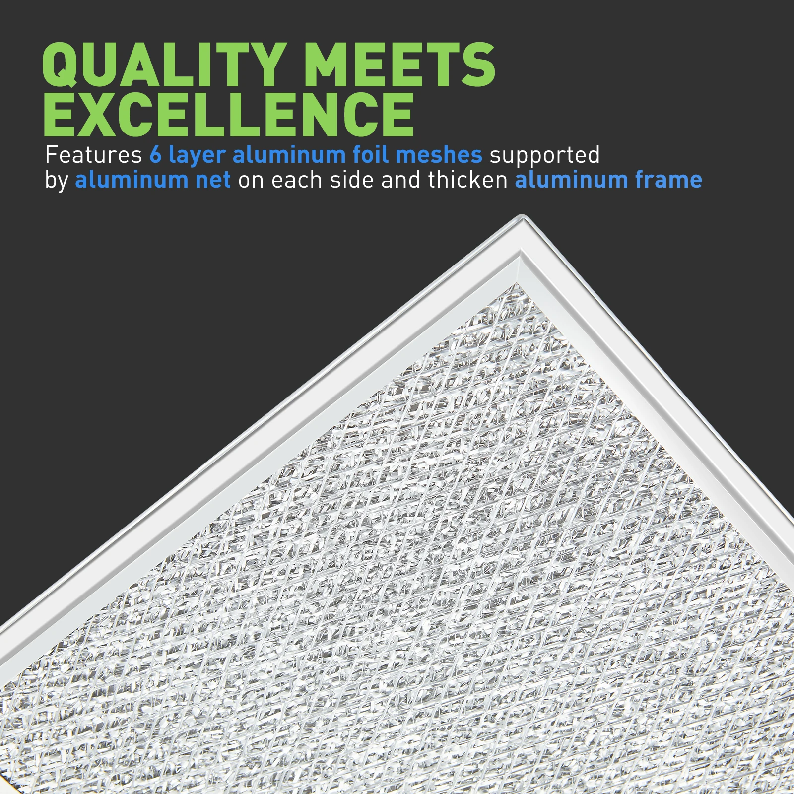 Aluminum Frame Microwave Oven Grease Filter Replacement Component