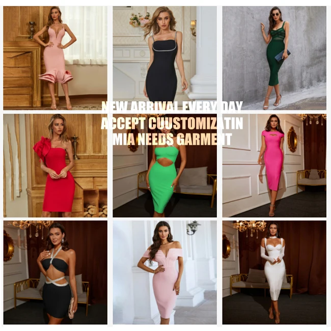 Accept Make Custom Club Casual Dress With Metal Diamonds Sequin Design