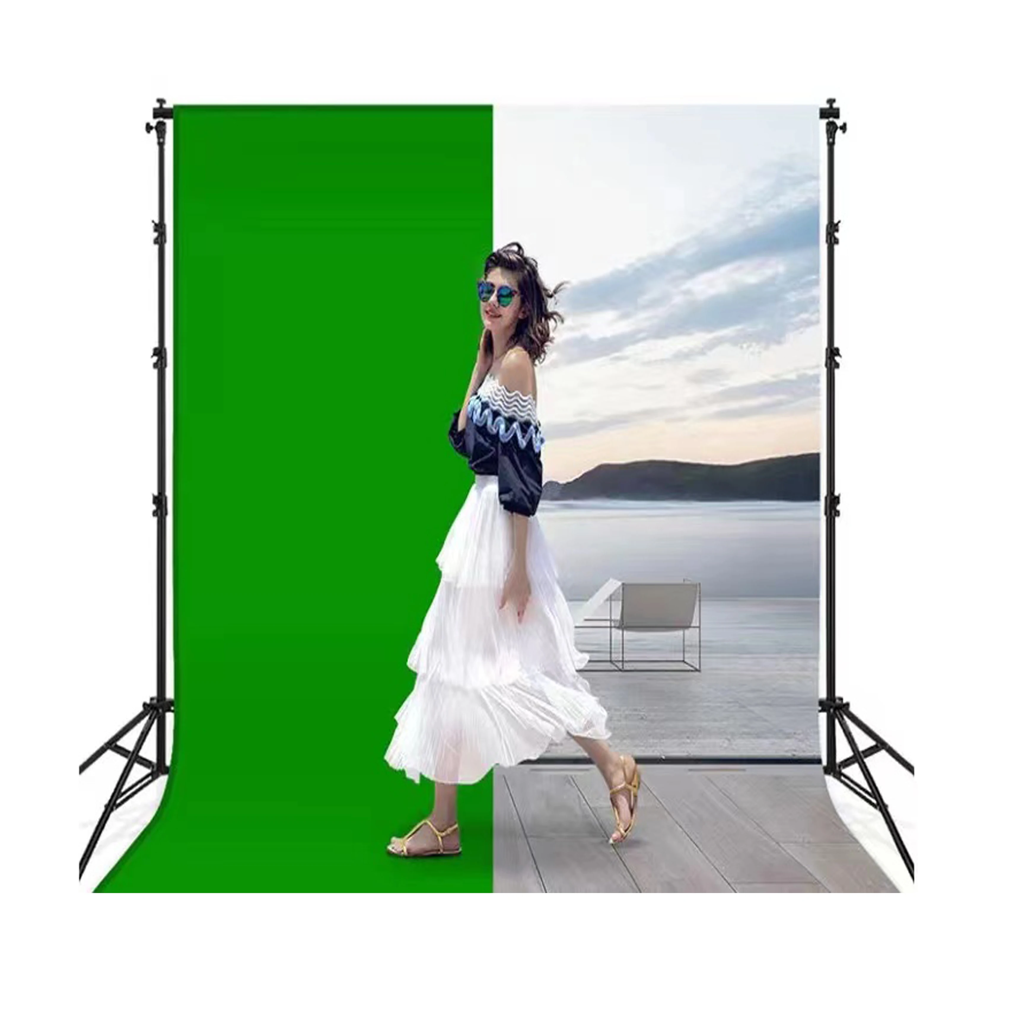 photographic background muslin green white black blue gra