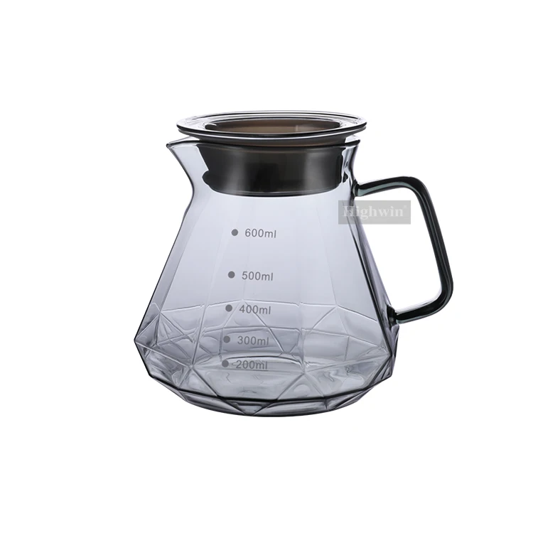 HIGHWIN 400ml 600ml High Bolisilicate Glass Coffee Maker Glass Coffee Server