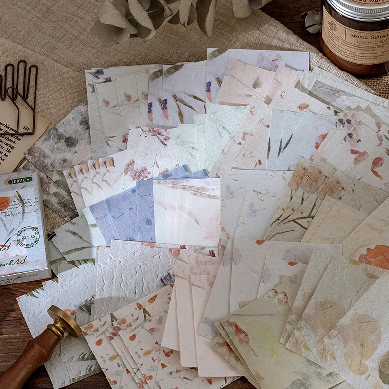 100 шт./упак. Memo Pad Блокнот для заметок на клейкой основе с цветочным рисунком в винтажном стиле мусор журнал бумажного дневника наклейки для скрапбукинга, офисные школьные канцелярские блокнот