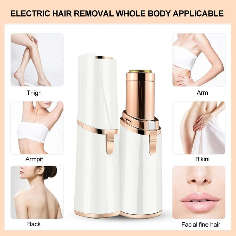 
Rotating type lipstick shape whole body fine hair trimmer usb electric eyebrow hair remover Lady Shaver 