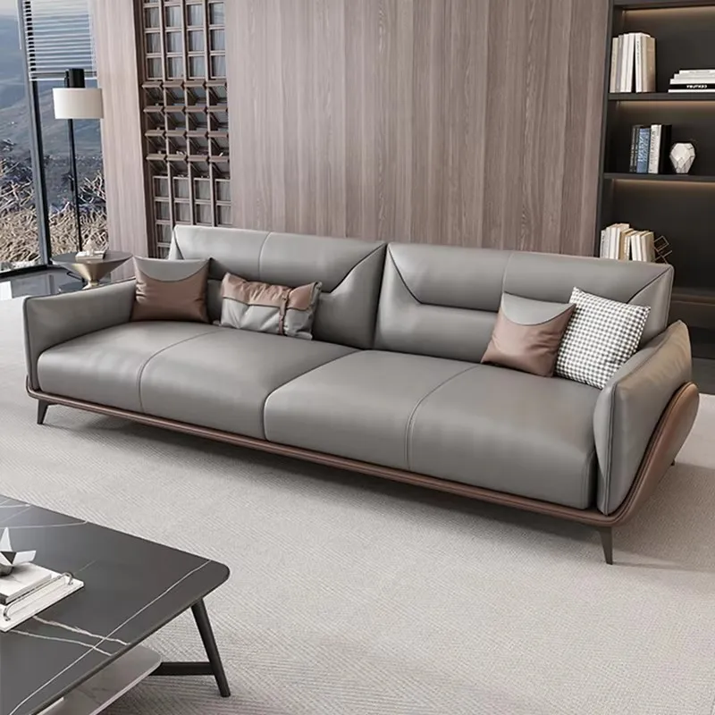 Modern Home Living Room Set Furniture Customized Luxury Style Fabric Sponge Combination Leathaire Sofa