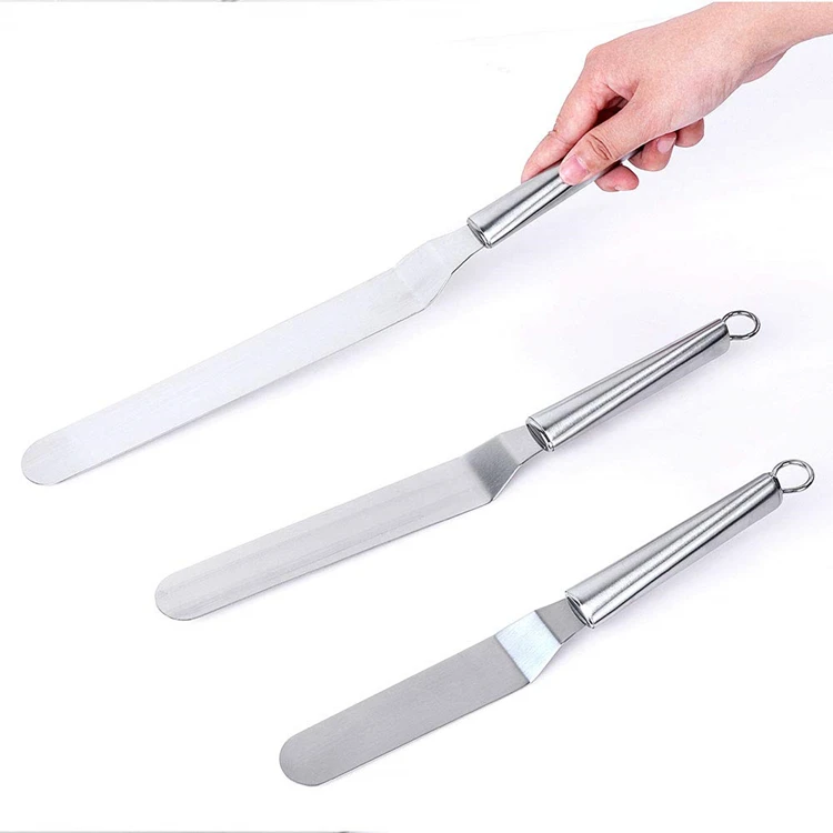 3 шт./упаковка, шпатель для украшения тортов, из нержавеющей стали