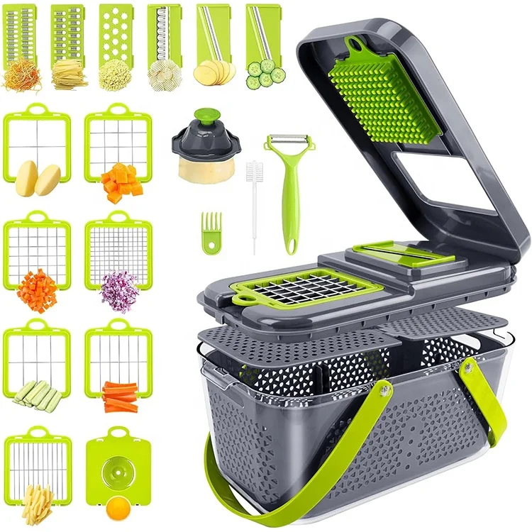 Amz Kitchen 22 in 1 Manual Vegetable Chopper Slicer Fruit Cocina Onion Cutter Vegetable Cutter Gadgets Cuisine Chopper