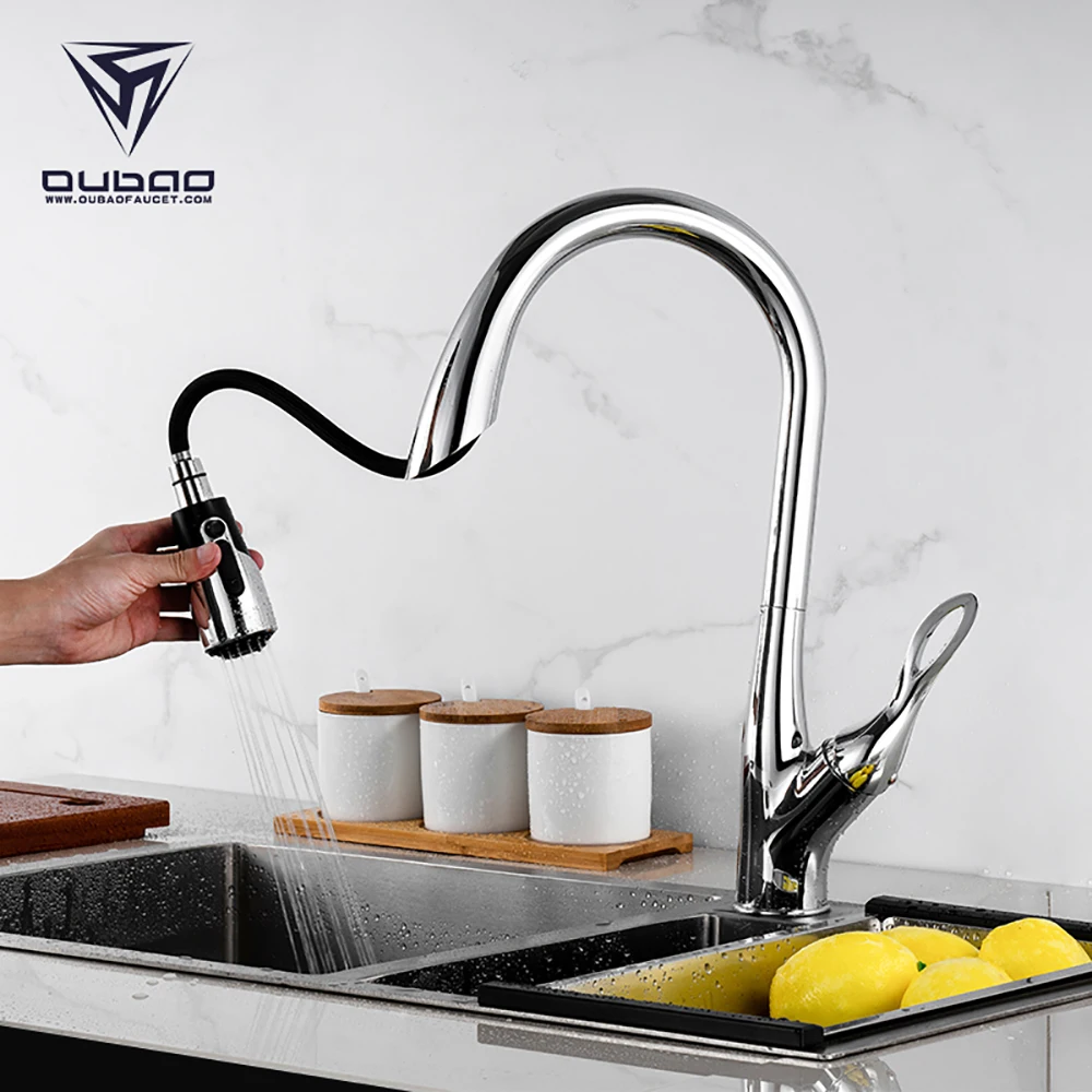 Single Hole Modern Luxurious Chrome Flexible Israel Kitchen Faucet Tap