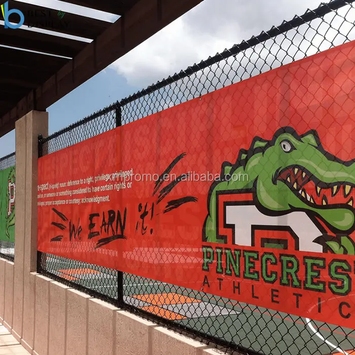 Full color digital printed advertising bike rack cover fabric mesh fence banner