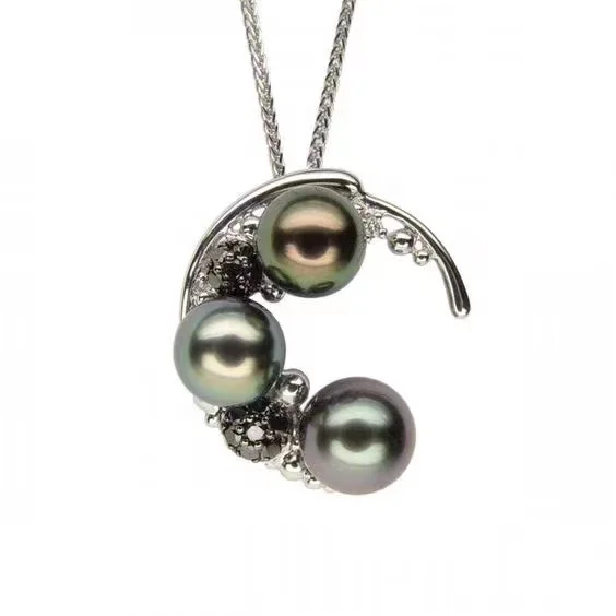 High quality Tahiti  Southsea Akoya Loose Pearl Strong Luster Roundness Saltwater Pearl Colorful Black Pearl Necklace Jewelry