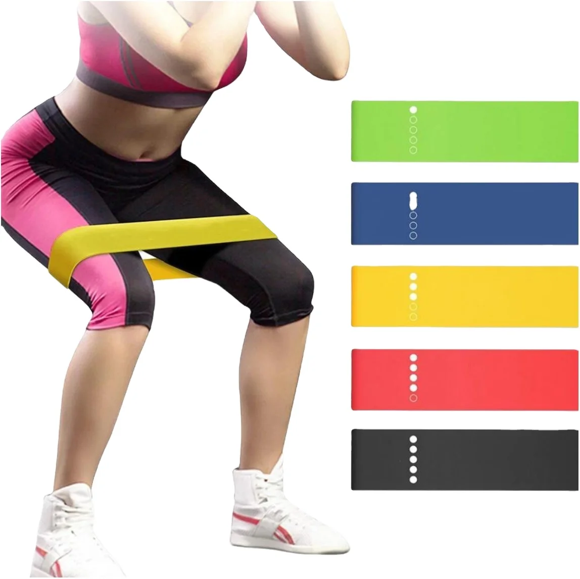 Wholesale Bodybuilding  Fitness Equipment Yoga Workout Elastic Bands Physical Therapy Fitness Stretch Resistance Bands