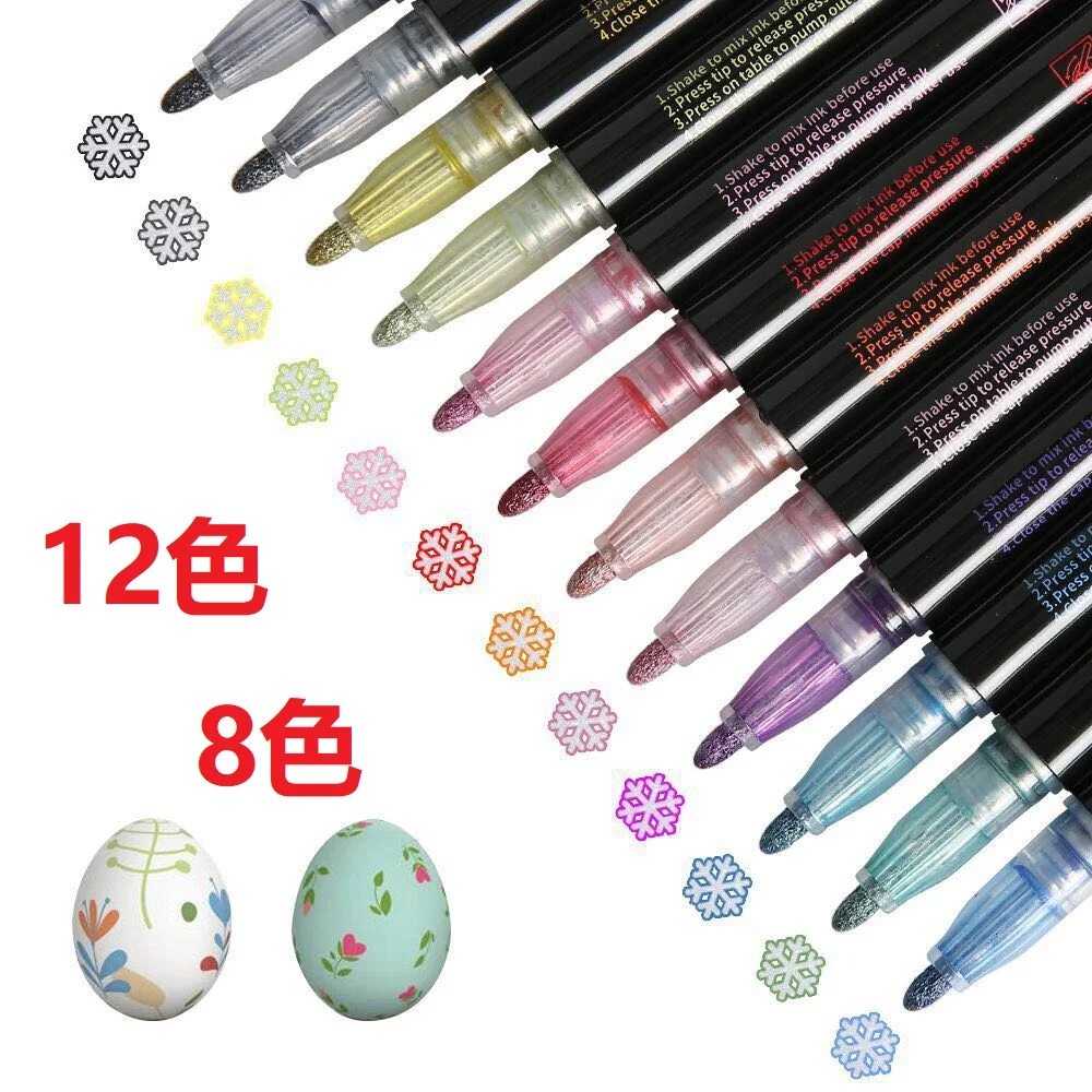  12 Colors double line marker pen outline markers Double Line Gift Card Writing Drawing Pens Outline
