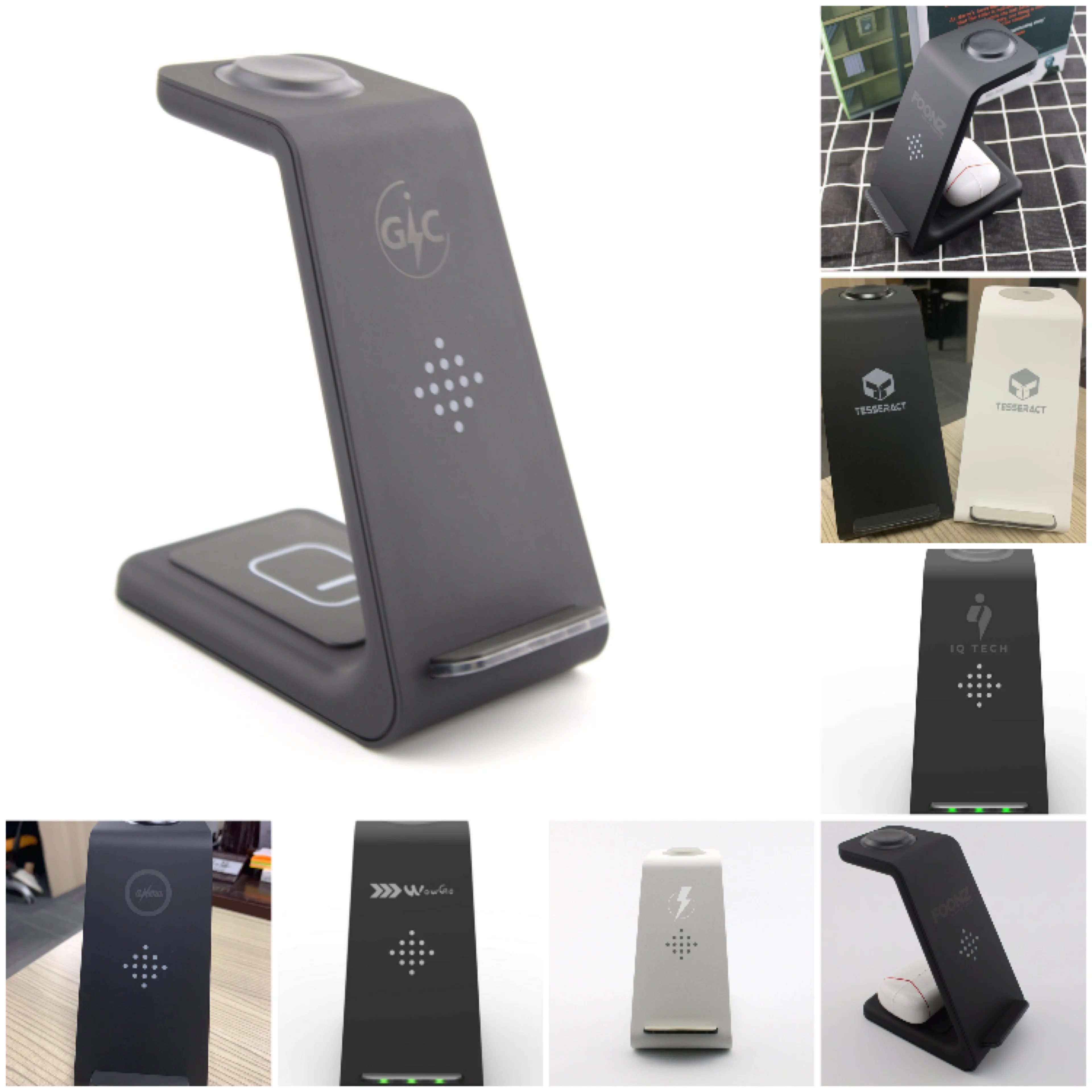 Лучшее Беспроводное зарядное устройство T3 Qi с поддержкой быстрой зарядки 3 в 1 для iPhone Samsung Smart Watch