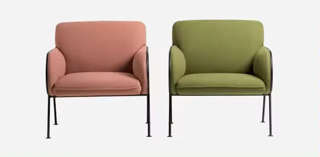 Nordic modern minimalist solid wood curved armchair lounge chair Metal chair legs ergonomic chairs for library living room