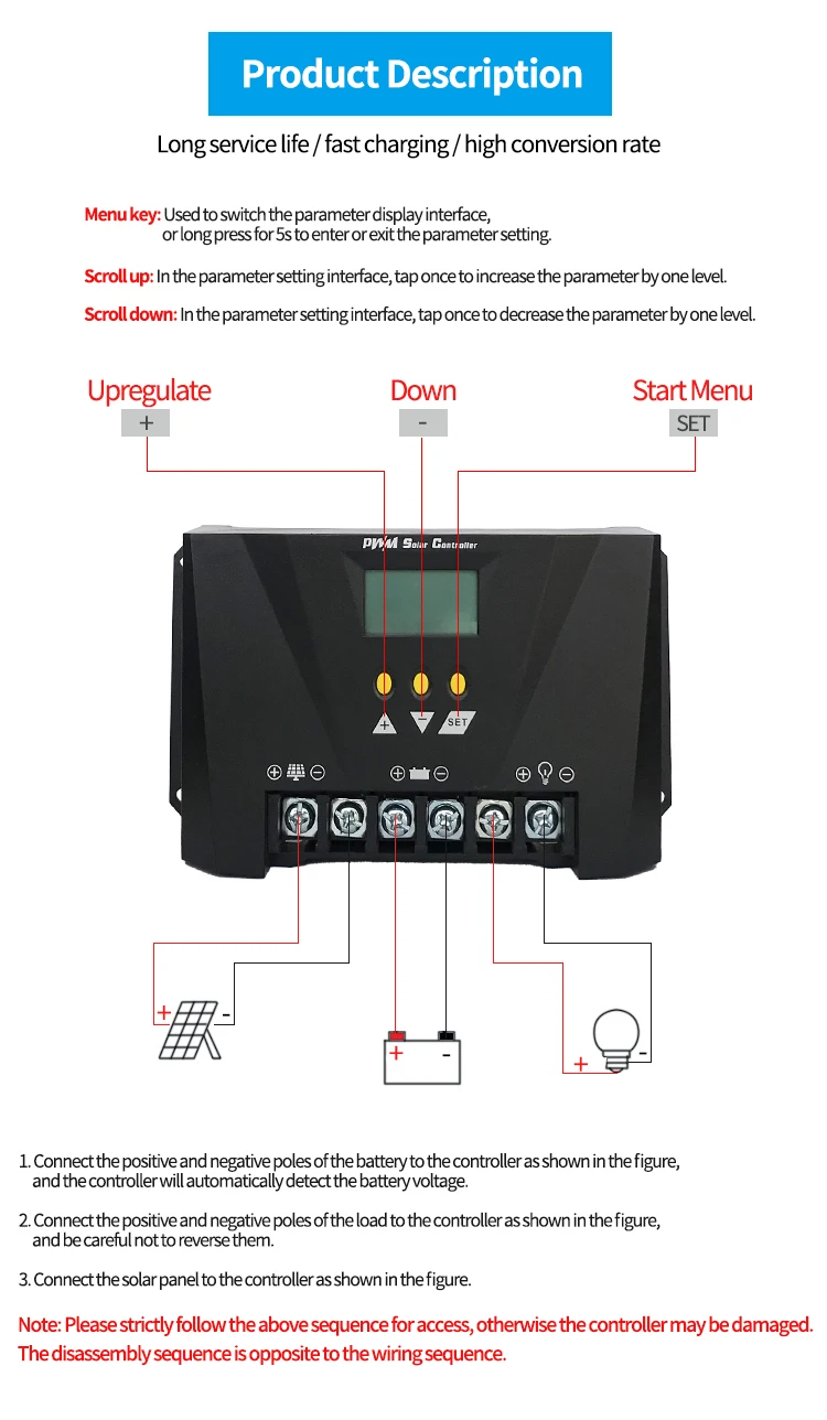
China factory oem multi-usage12v 24v 36v 48v 20a 30a 40a 60a 100a system charger solar charge controler 