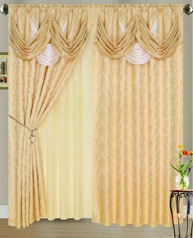 100% polyester fabric valance elegent cheap curtain