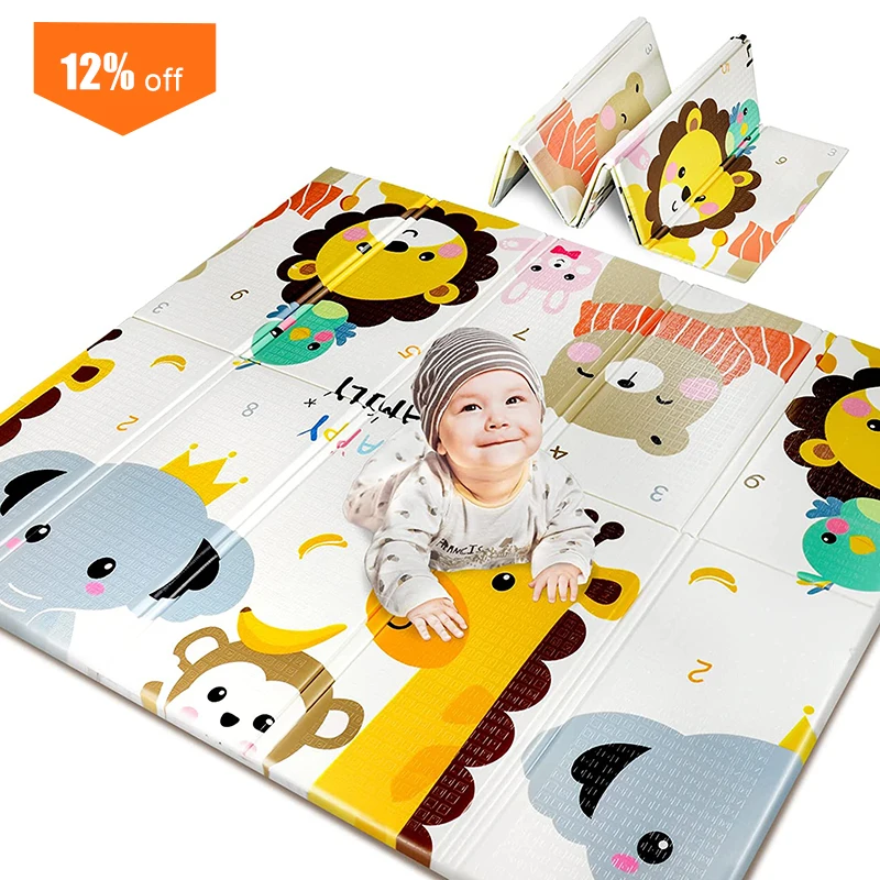Custom xpe foam mat indoor toddler floor foldable folding kids crawling baby playmat play mats for baby child