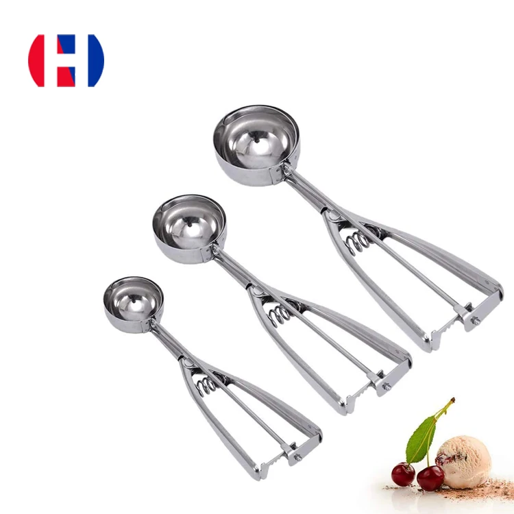 
Hot sales new styles Three Different Size Stainless Steel Ice Cream Scoop 4-6cm 