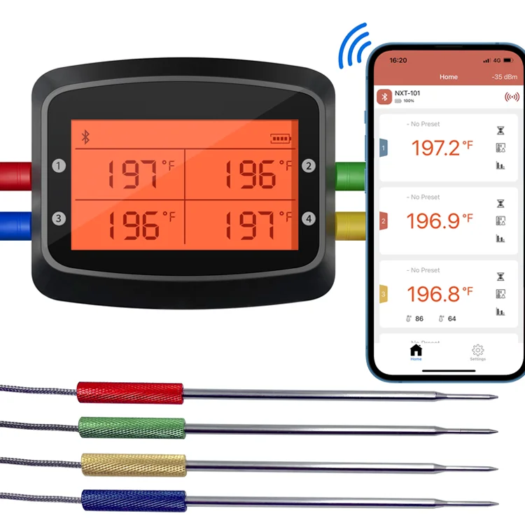 Умный термометр для мяса Bluetooth беспроводной барбекю можно использовать подключения к мобильному приложению wirh модель 12 типов