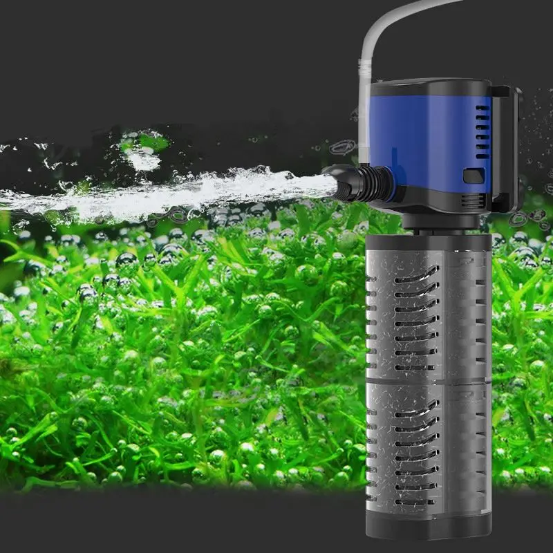 3 In 1 Silent Internal Aquarium Filter Submersible Water Pump Filter overflow With Rain Spray For Aquarium Fish Turtle Tank