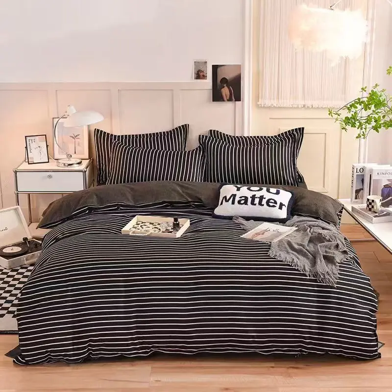Aloe Vera Cotton Soft Skin-friendly bedding printed Bed Sheet Brushed Four-piece Quilt Cover bedding set quilt comforter set