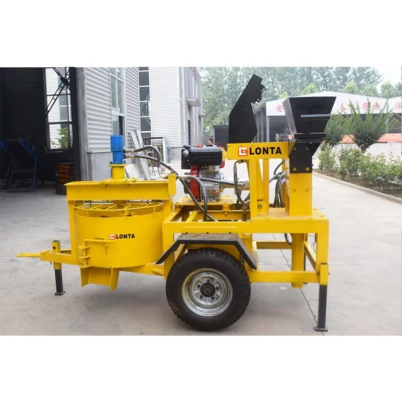 LONTA M7M1 semi automatic mobile hydraulic interlock hollow paver maker mud soil earth clay brick block making machine