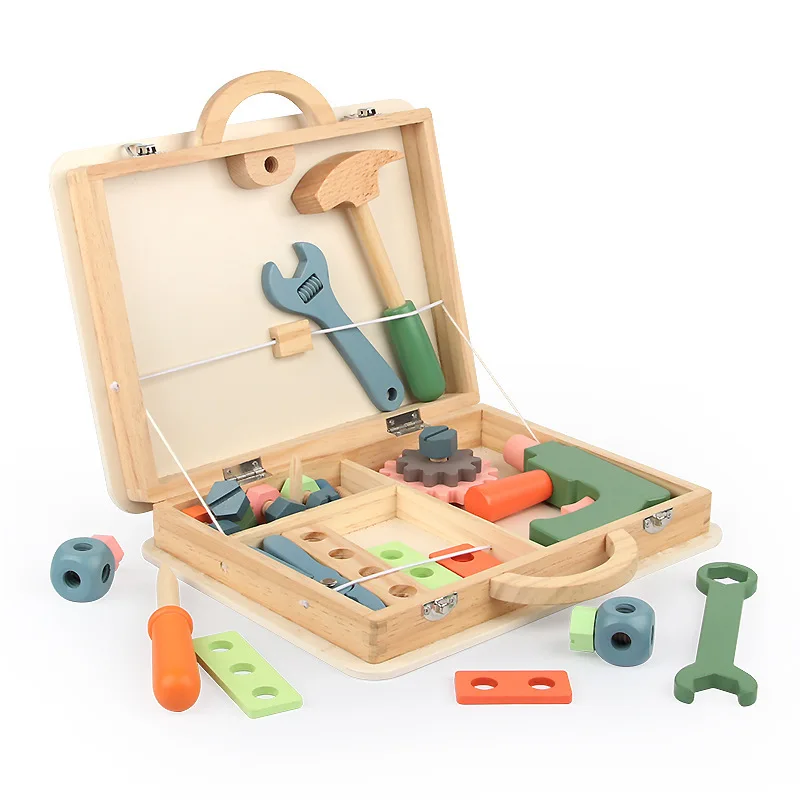 Funny Early Educational Tool Box Play Set Wooden Educational Kids Tool Set