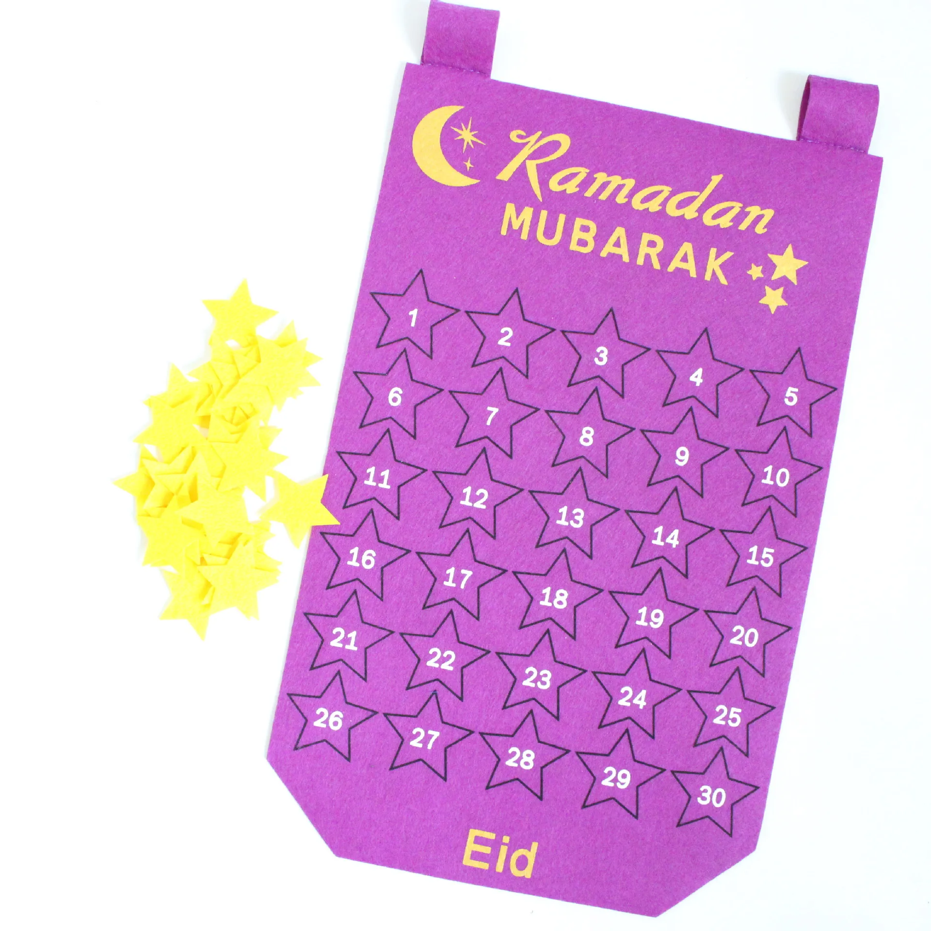 2022 Ramadan Mubarak Gift Home Decoration Muslim Ramadan Advent Fabric Wall Calendar