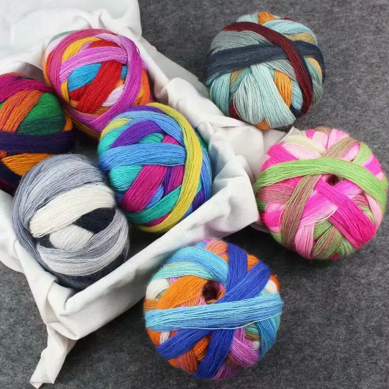 Dyed New Zealand Rainbow Yarn Ball Sheep Knitting 100% Wool Yarns Wholesale