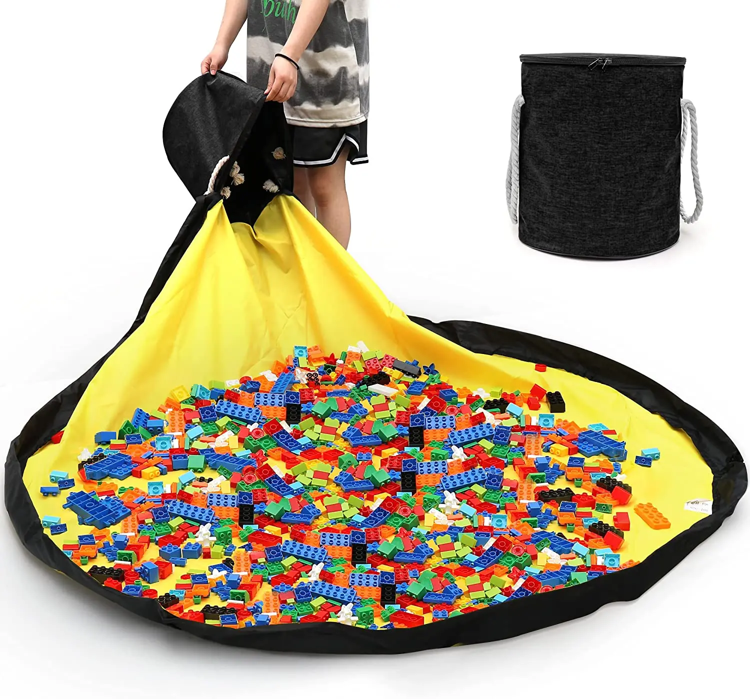 Wholesale Foldable Container Storage Large Creative Toy Storage Bag With Play Mat