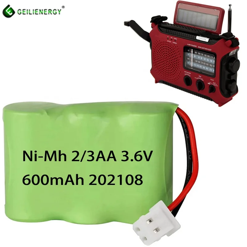 ni-mh 3.6v 2/3aa 600mah nimh rechargeable battery pack for weather
