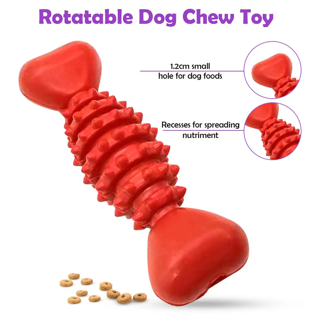 Juguetes Para Perros Экологически чистая игрушка из натурального каучука для собак красная прочная Экипировка чистки зубов резиновая косточка