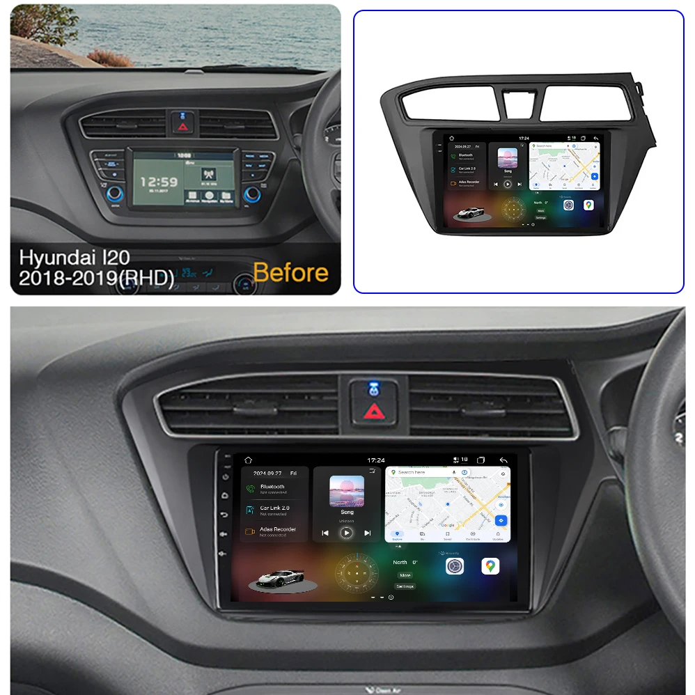 car android radio For Hyundai I20 2018-2019 GPS Navigation carplay 4G WIFI Multimedia stereo