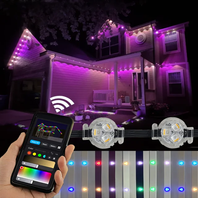 Christmas Holiday Decoration Outside House Colorful Outdoor IP68 RGBW LED RGB Permanent Pixel Point Light