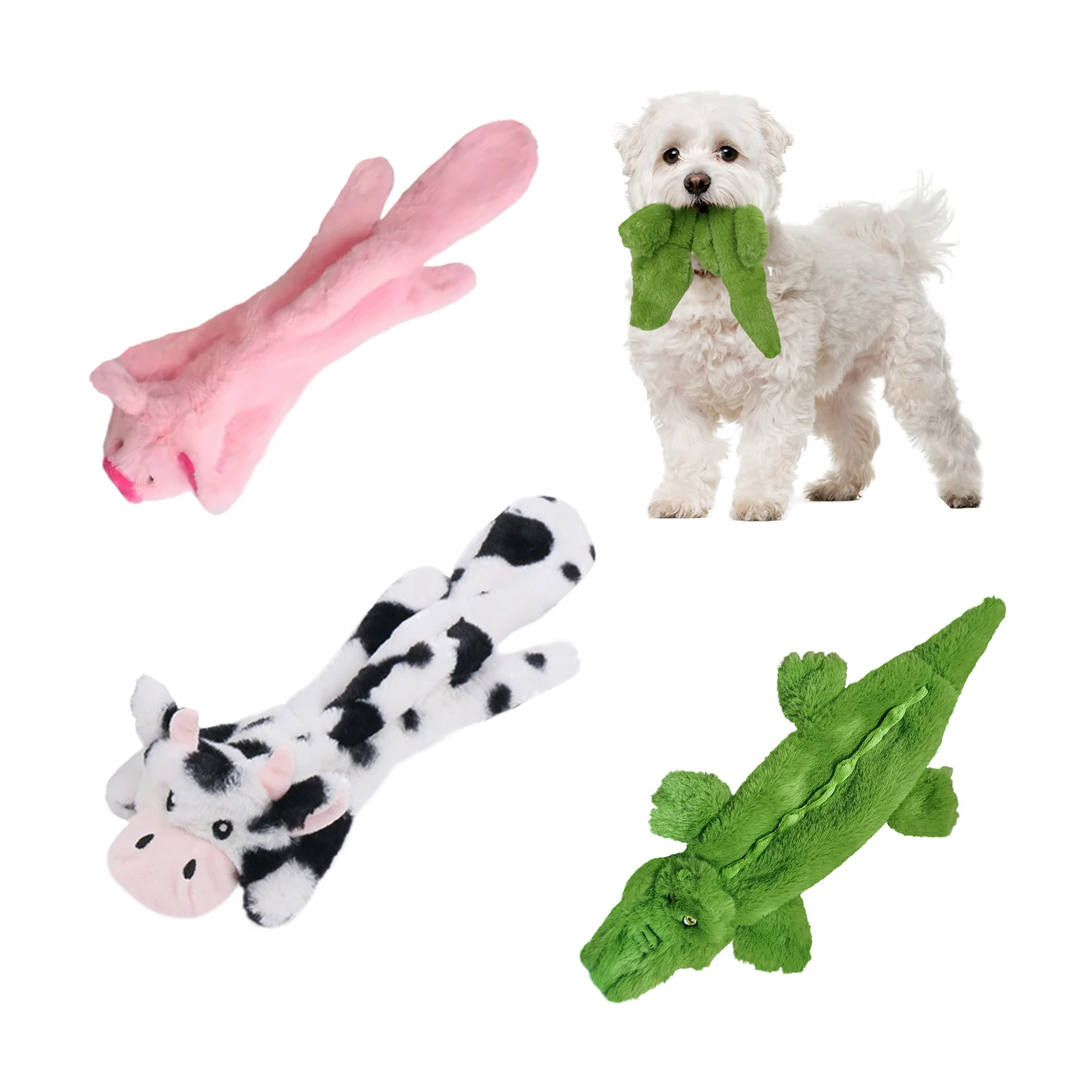 C4P  Pet Toy with Durable Double Layer Fabric with Two Squeakers for Small Large Breeds Chew Toys plush toys no stuffing