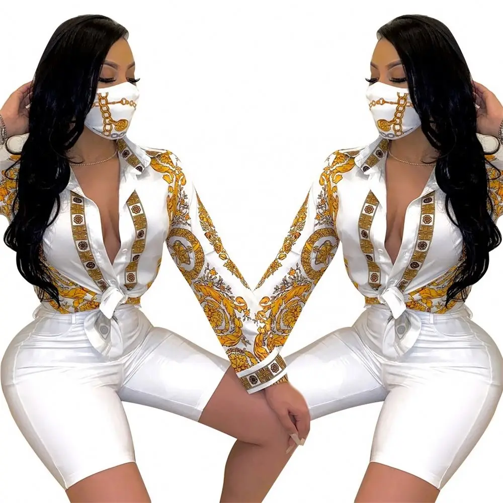 Modern Muslim Dubai Ladies Print Robe Rhinestone Ladies Long Sleeve Shirt