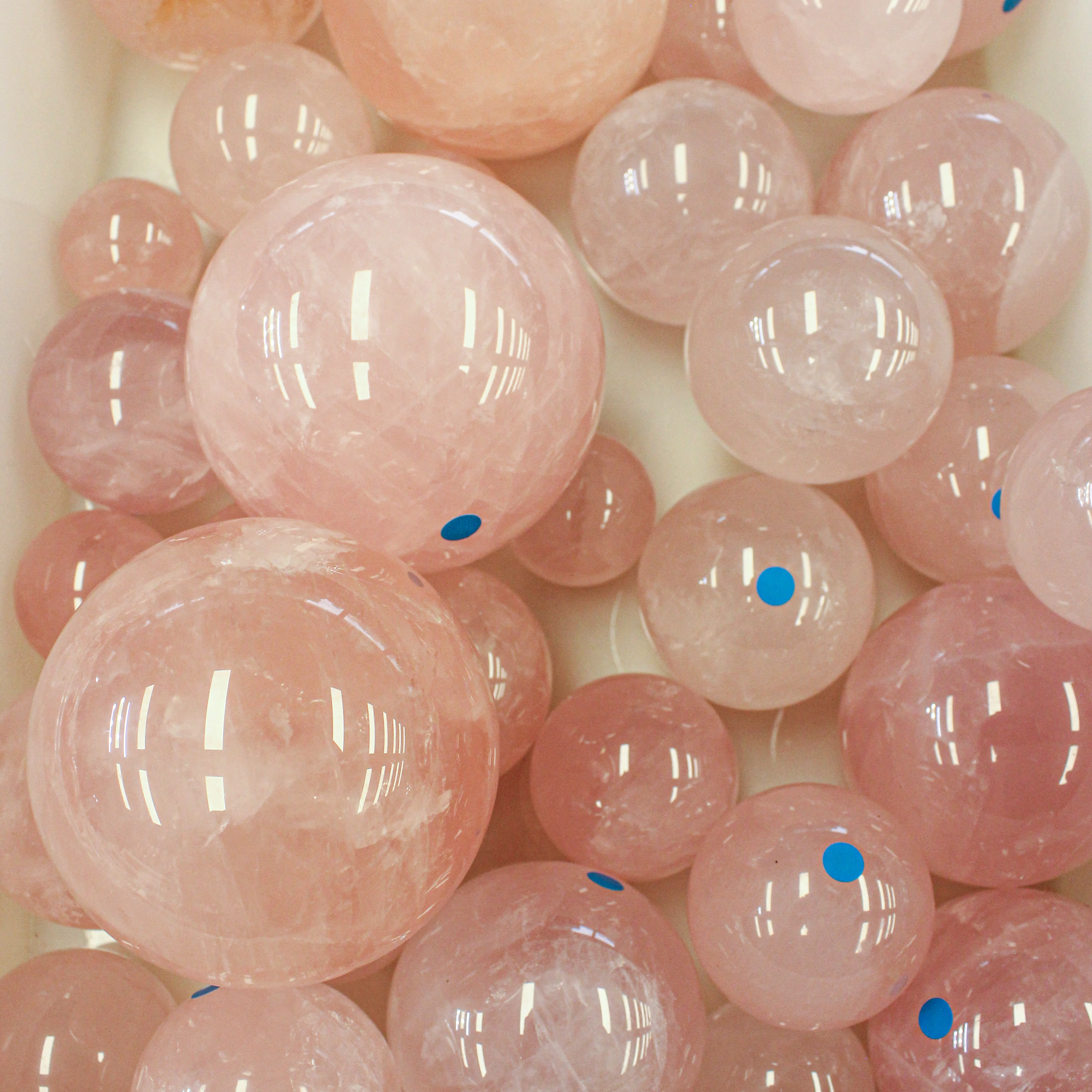 Muelson Wholesale Natural High Quality Polished Pink Crystal Ball Rose Quartz Mini Sphere For Healing