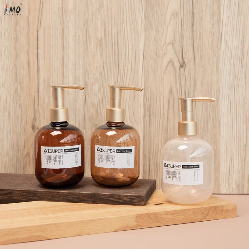 wholesale 300ml round shape plastic shampoo bottle body wash bottle