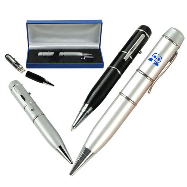 Promotional High Quality 4gb / 8gb / 16gb Usb Flash Drive Wholesale Custom Logo Metal Ball Pens With Laser Light