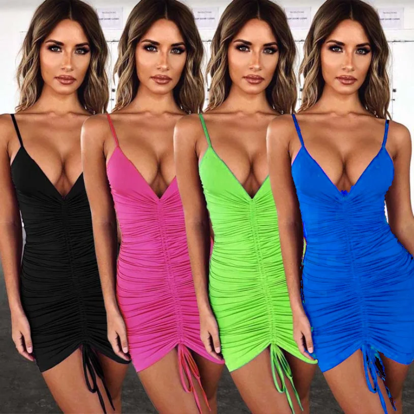 women 2021 Wholesale Fashion Hot Night Sexy Split Tale africa Dress elegant Slim Tight Sling girls cotton summer club dresses