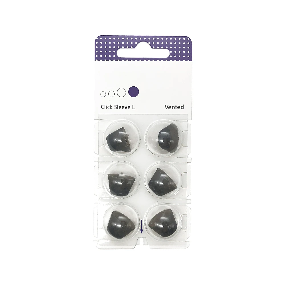 Hearing Aid Domes for Siemens Signia Rexton Hearing aid Pack of 6 Click Sleeve Fit Vented Ear Tip Dome
