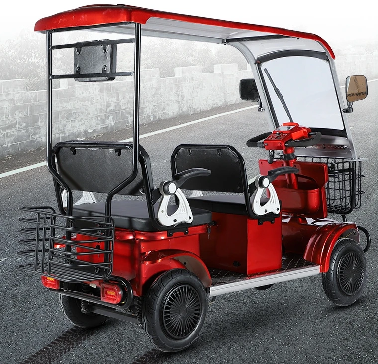 Household small pick-up and drop-off children old man moped battery car Four-wheel electric car with shed new elderly scooter