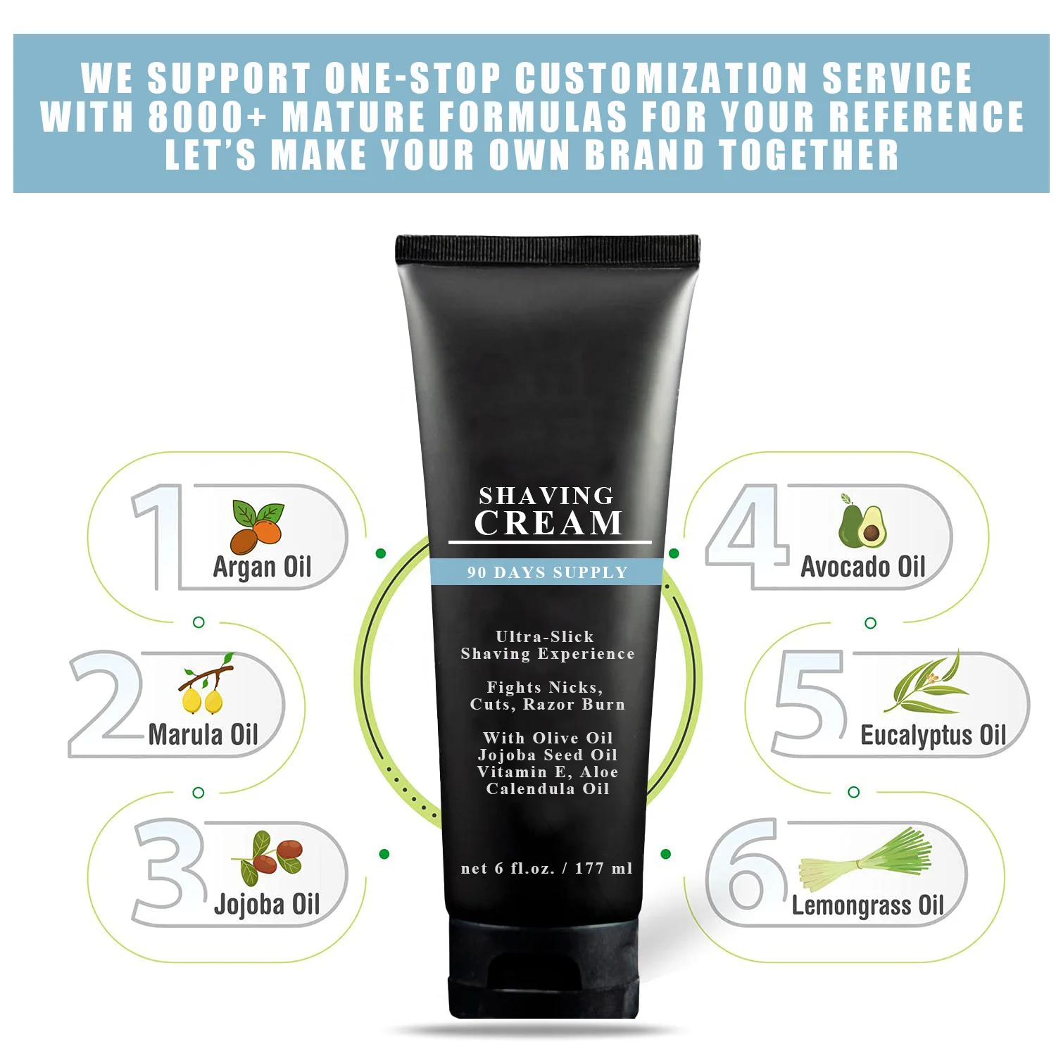 Barber Grade Shaving Cream Ultra-Slick Shave Butter Fights Nicks Cuts Razor Burn With Olive Jojoba Vitamin E Aloe Calendula Oil