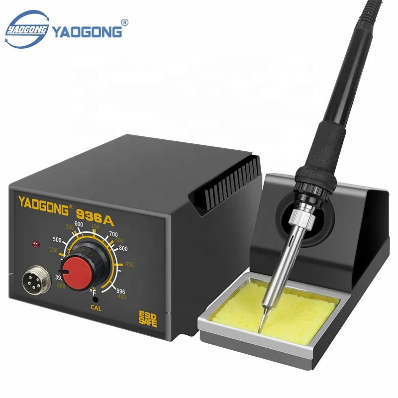 YAOGONG 936A ESD Safe Lead Free 60W Adjustable Temperature Electric Solder Iron Mobile Phone Repair Tools Soldering Station