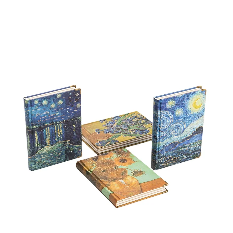 2024 Hot selling Van Gogh starry sky sunflower gold stamping journal notebook in stock