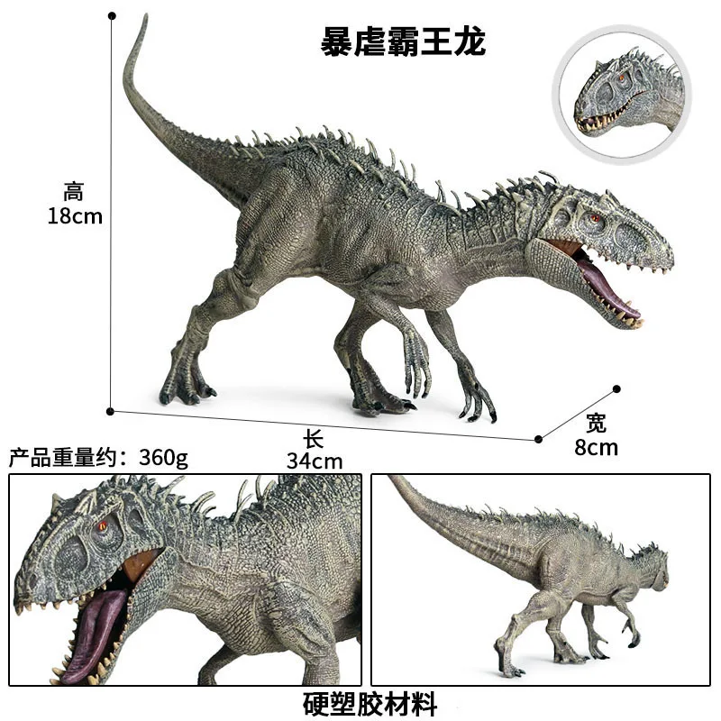 Zhiqu Toys Indominus Tyrannosaurus Open-Mouth 3D PVC Dinosaur Figure Educational Model Great Gift Idea Kids Jurassic Animal
