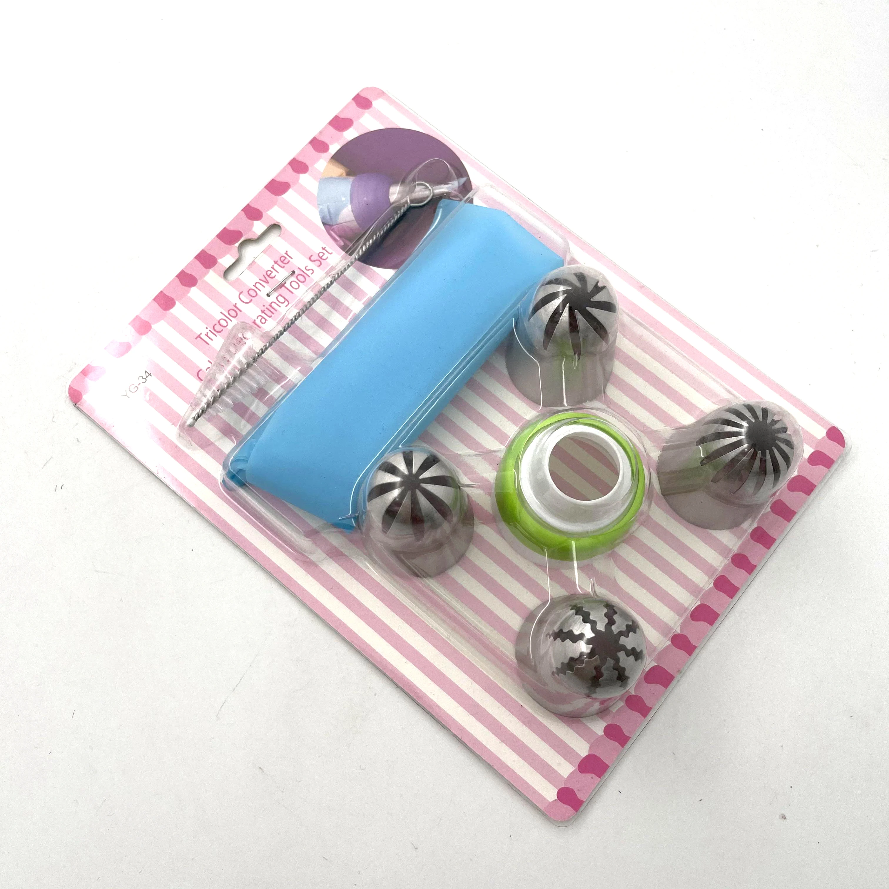 Stainless steel flower mounting mouth Cookie cake cream embossed bag converter set Baking tools