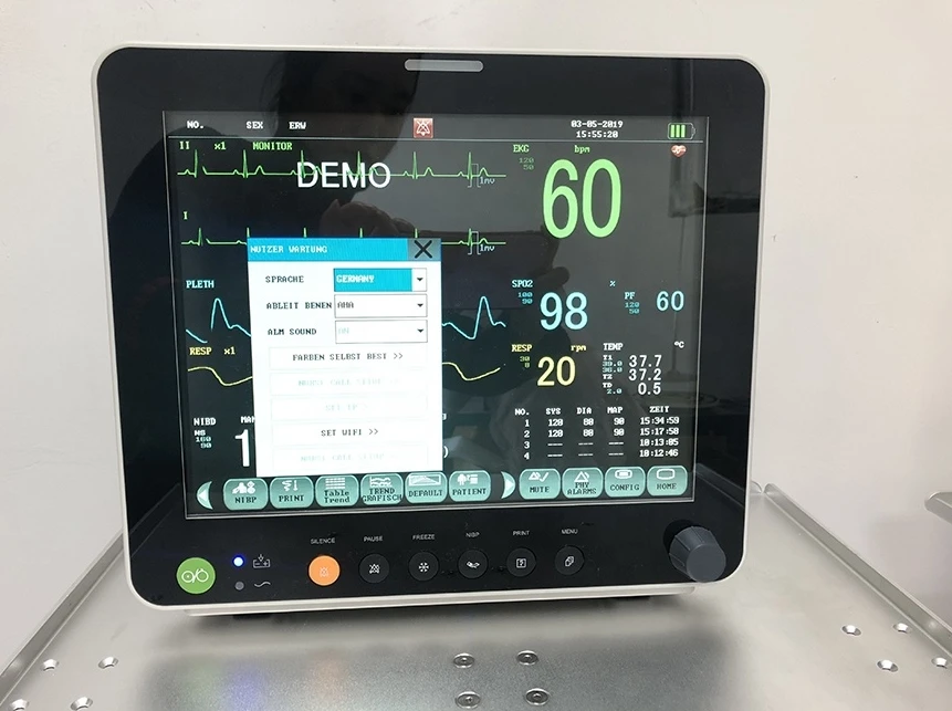 Medical Device Multi Parameter Monitor 6 Parameters 12 inch Patient Monitor
