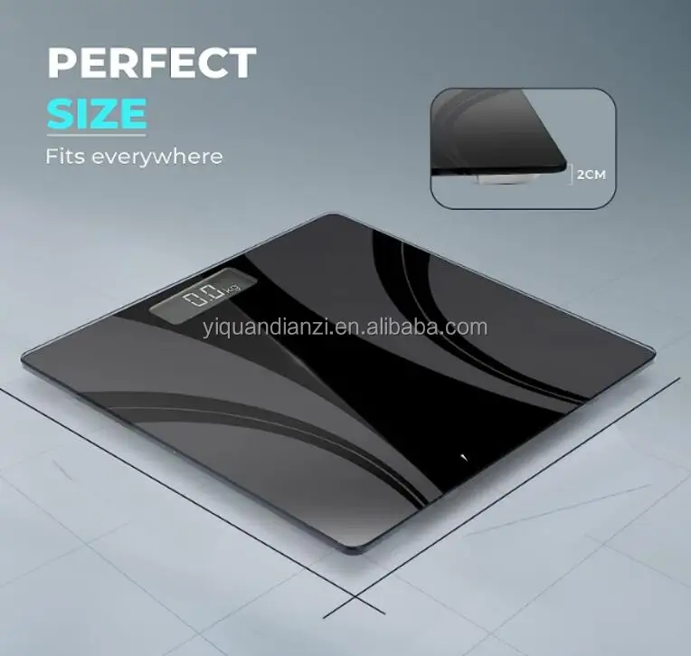ITO Pattern Special Design Tempered Glass Bathroom Scale 180kg Digital Body Scale