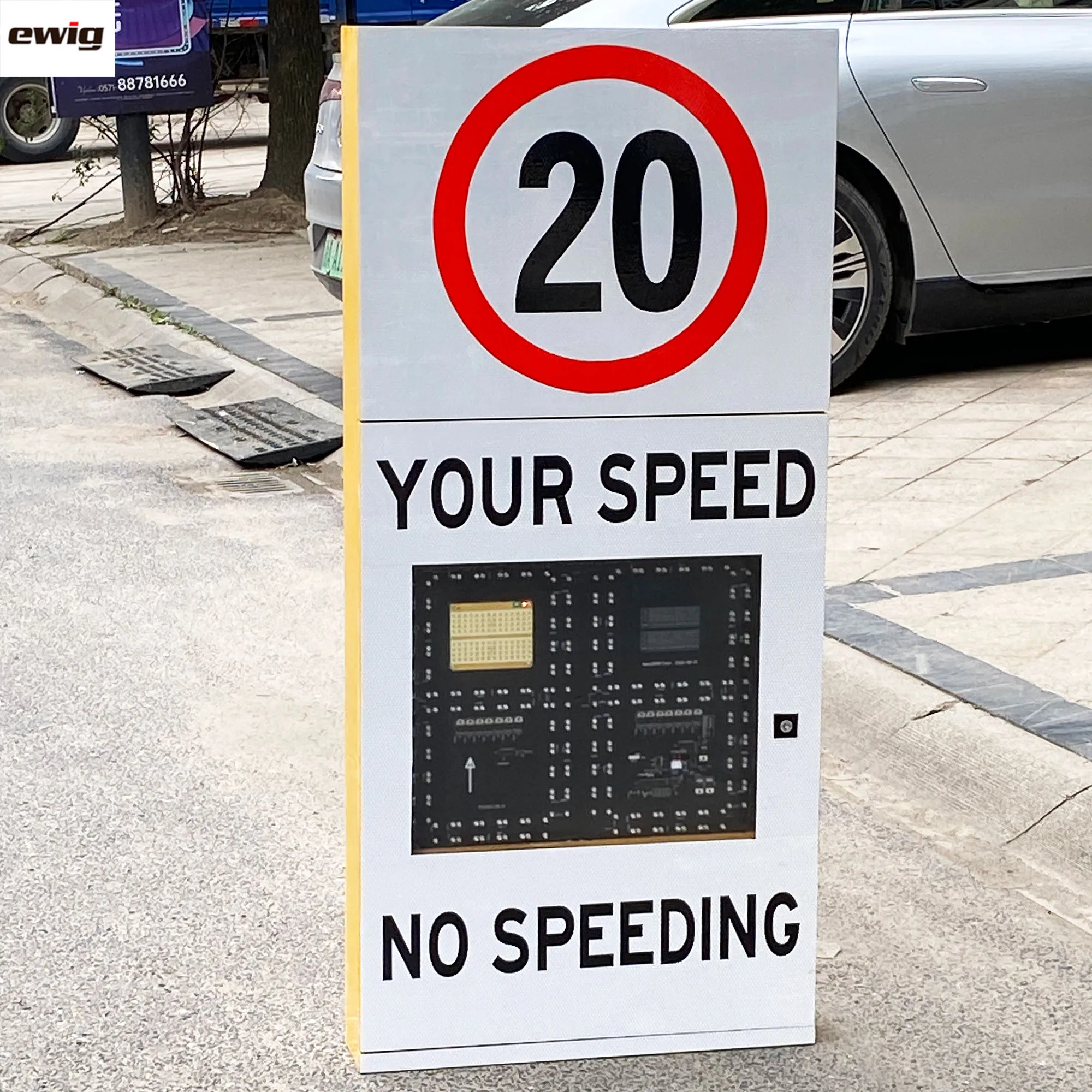 Csp5 1 Solar Doppler Radar Speed Limit Signs Support Customization and Road Safety and LED Speed Limit Sign Board Dual Display